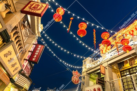 Old Hong Kong at night in Ocean Park, No.8