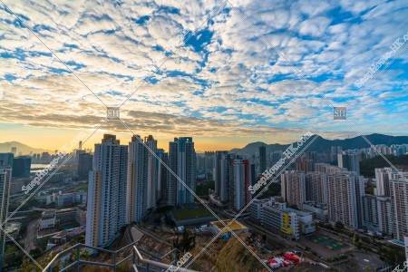 Townscape of Ngau Tau Kok in sunset time, No.3