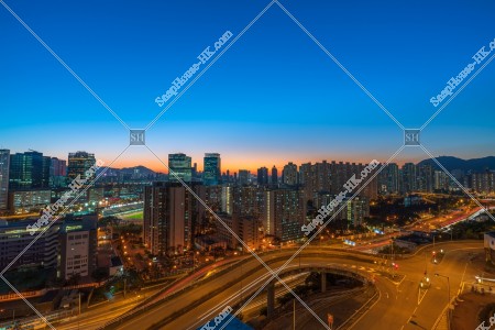 Townscape of Kowloon Bay in sunset time, No.6
