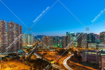 Townscape of Kowloon Bay in sunset time, No.8
