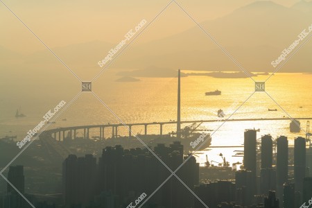 Stonecutters' Bridge in sunset time, No.4