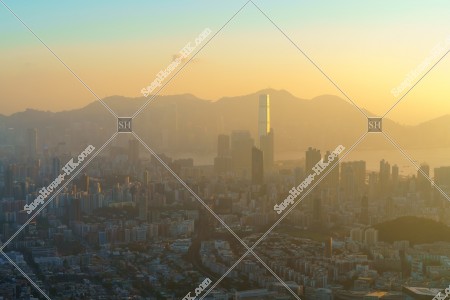 Cityscape of Hong Kong in sunset time, No.3