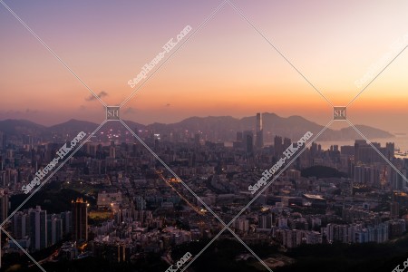 Cityscape of Hong Kong in sunset time, No.7