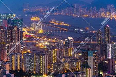 Cityscape of Kowloon East at night, No.3