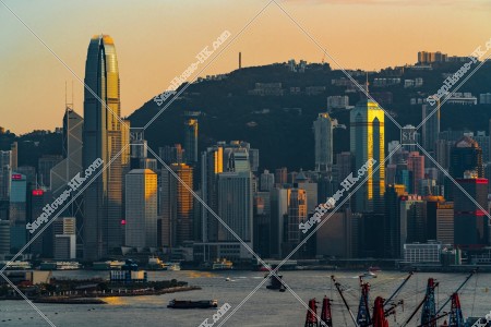 View of skyscrapers at Central in sunset time, No.19