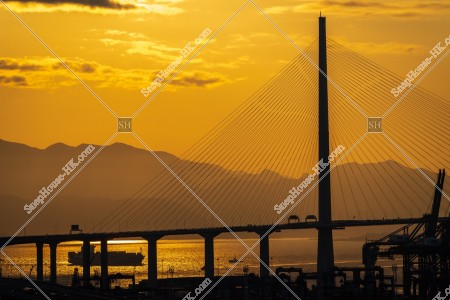 Stonecutters' Bridge in sunset time, No.5