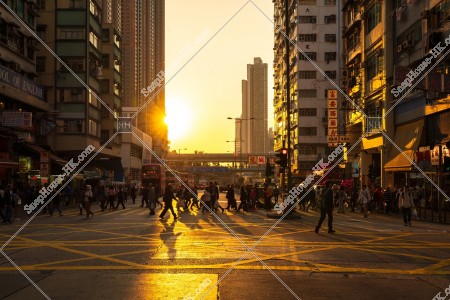 Townscape of Mong Kok in the evening, No.20