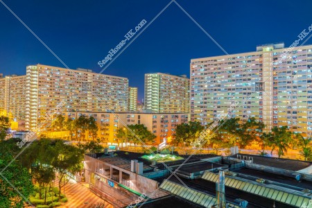 Public Housing "Choi Hung Estate" at Choi Hung at night, No.1
