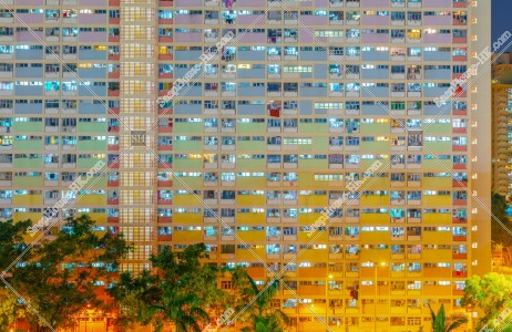 Public Housing "Choi Hung Estate" at Choi Hung at night, No.3