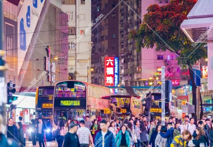 Street view of Causeway Bay at night, No.3