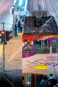 Hong Kong Tramway at Causeway Bay at night, No.8