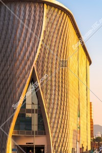 Xiqu Centre at West Kowloon in sunset time