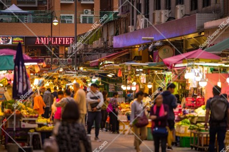 Street Markets in sunset time at Mong Kok, No.2
