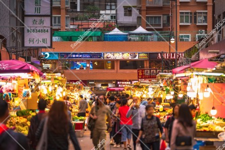 Street Markets in sunset time at Mong Kok, No.3