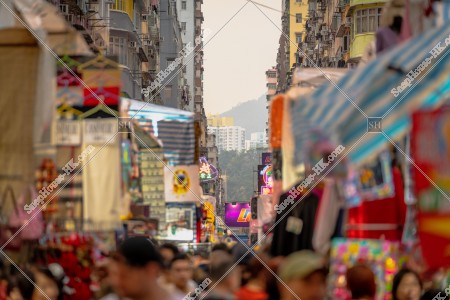 Ladies' Market(Tung Choi Street) in the evening at Mong Kok, No.1
