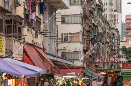 Townscape of Yau Ma Tei in the evening, No.4