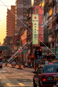 Street view of Kowloon City at sunset time, No.9
