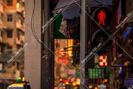 Street view of Kowloon City at sunset time, No.14