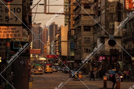 Street view of Kowloon City at sunset time, No.22