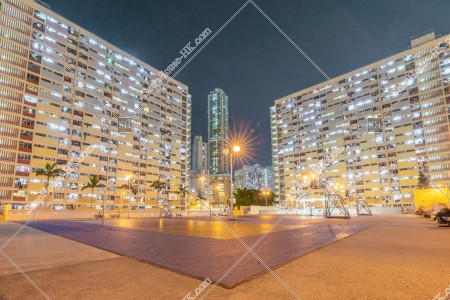 Public Housing "Choi Hung Estate" at Choi Hung at night, No.9