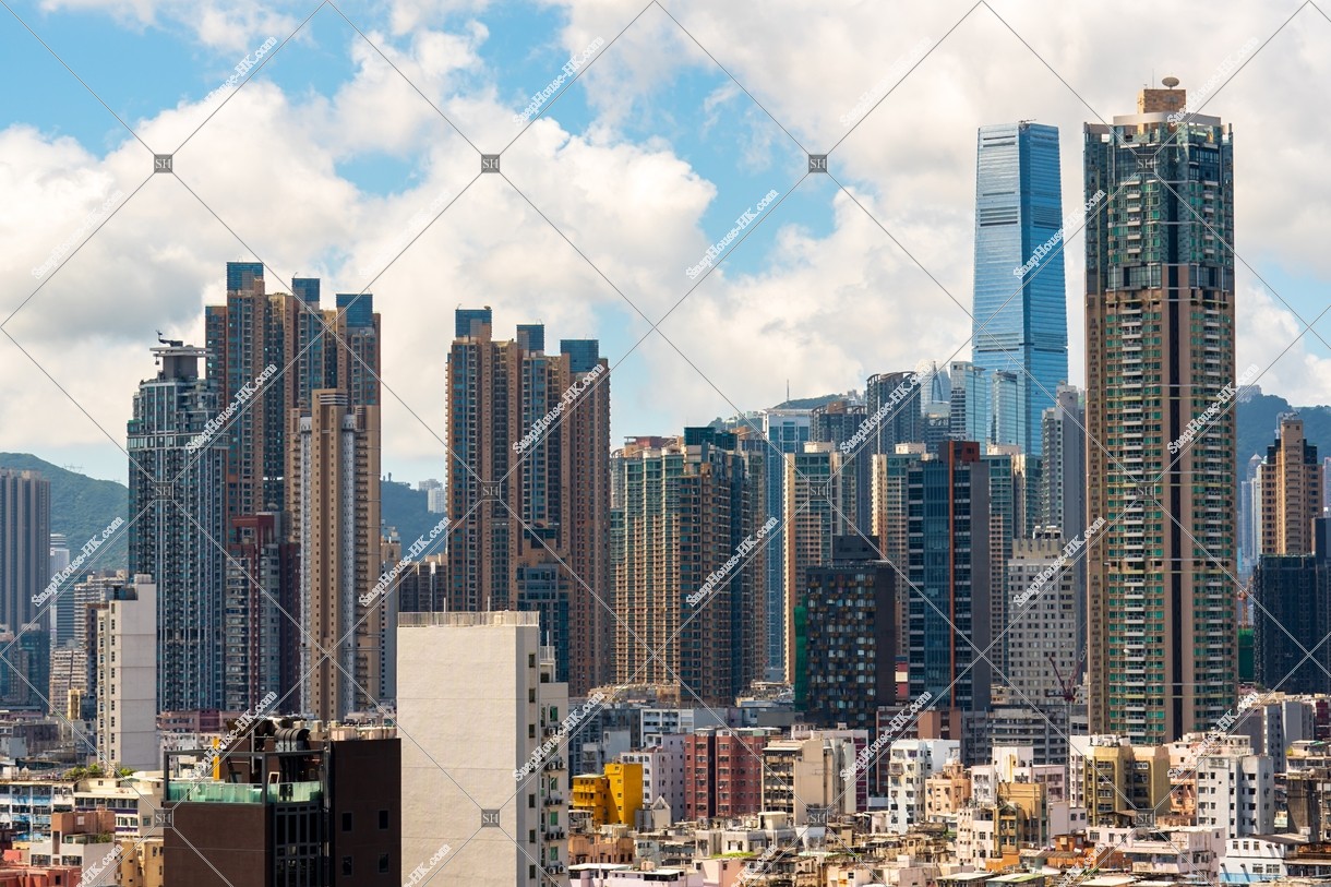 大角咀至西九龍的高樓住宅大廈景色 其之一