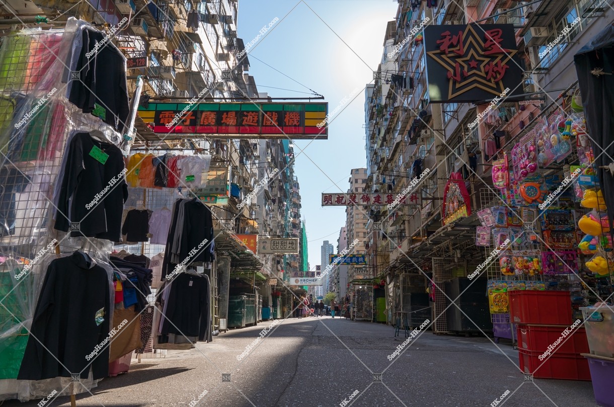 深水埗 福華街的早上的風景 [低角度拍攝]