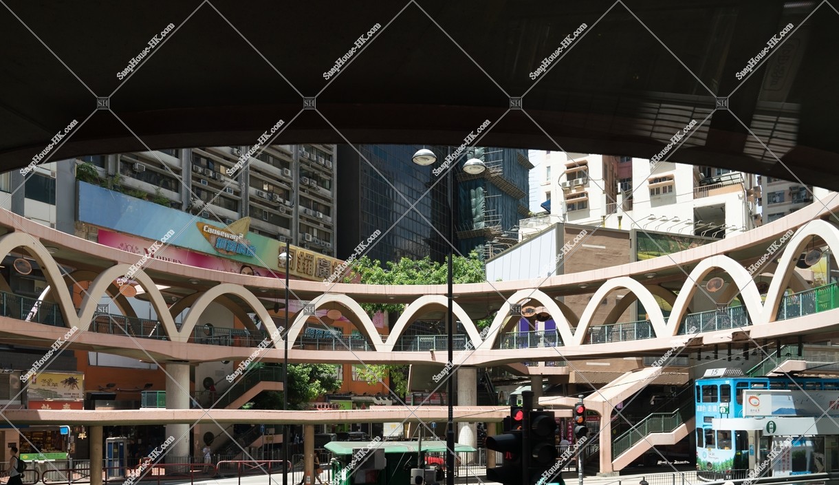 銅鑼灣 行人天橋的風景