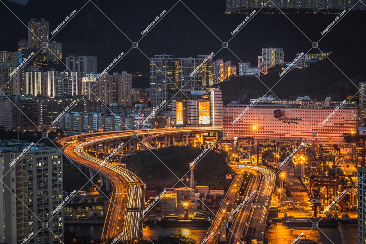 青衣大橋和葵涌的風景