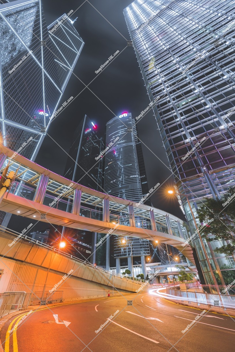 中環 有關金融的高樓大廈的夜景 其之四