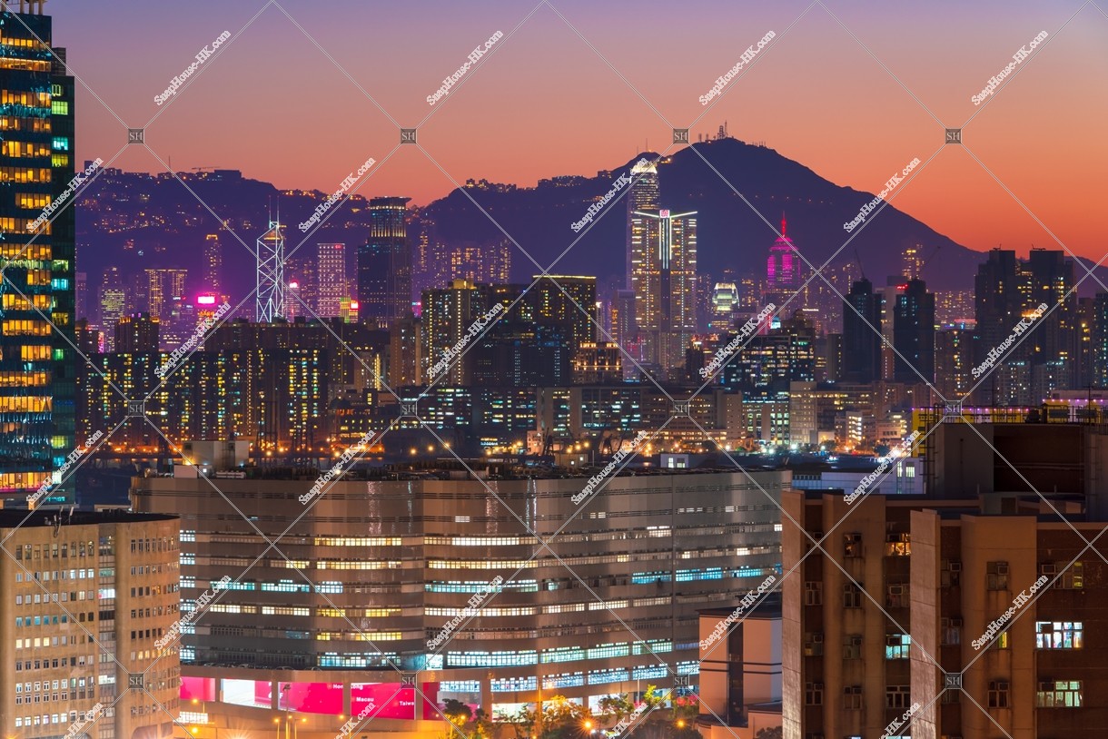 由九龍灣望向九龍及香港島的黃昏景色 其之三