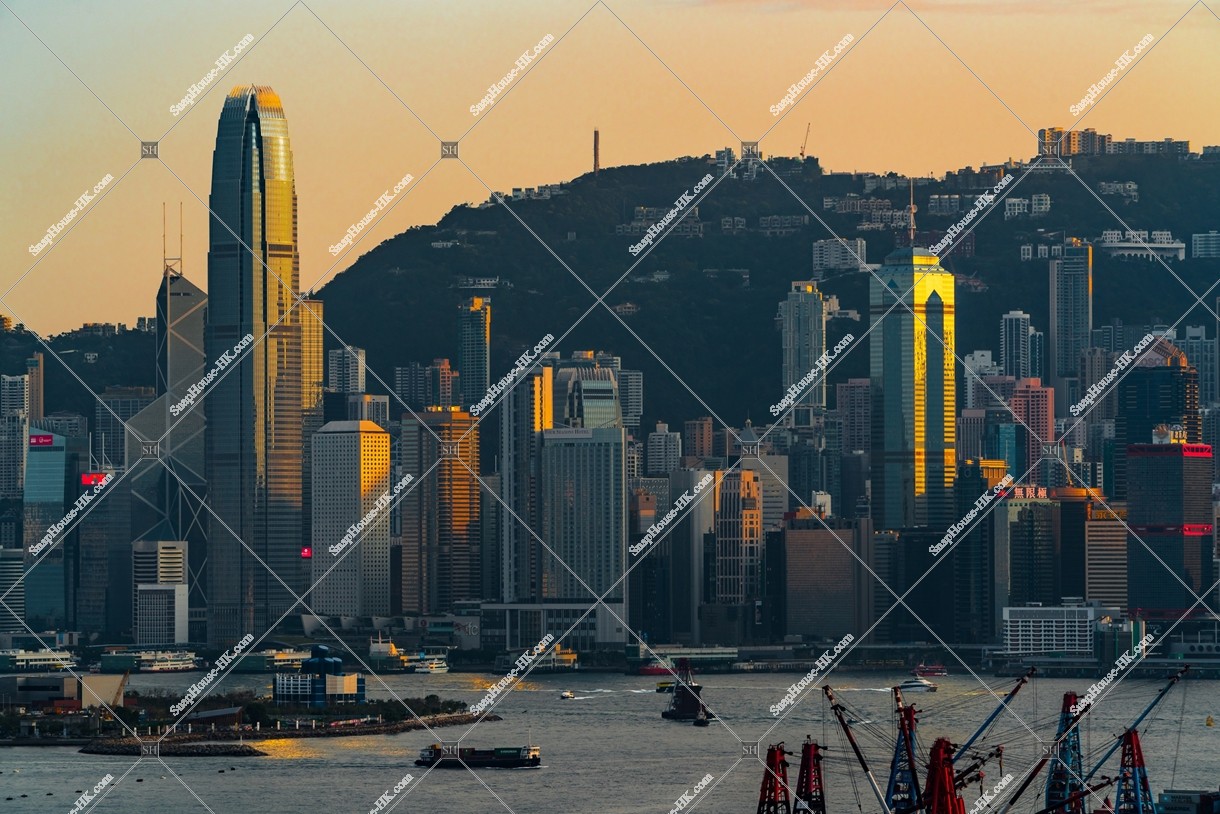 中環高樓大廈群的黃昏景色 其之十九