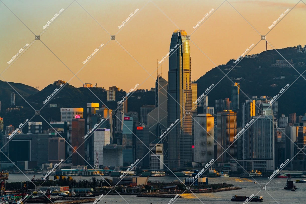 中環高樓大廈群的黃昏景色 其之二十