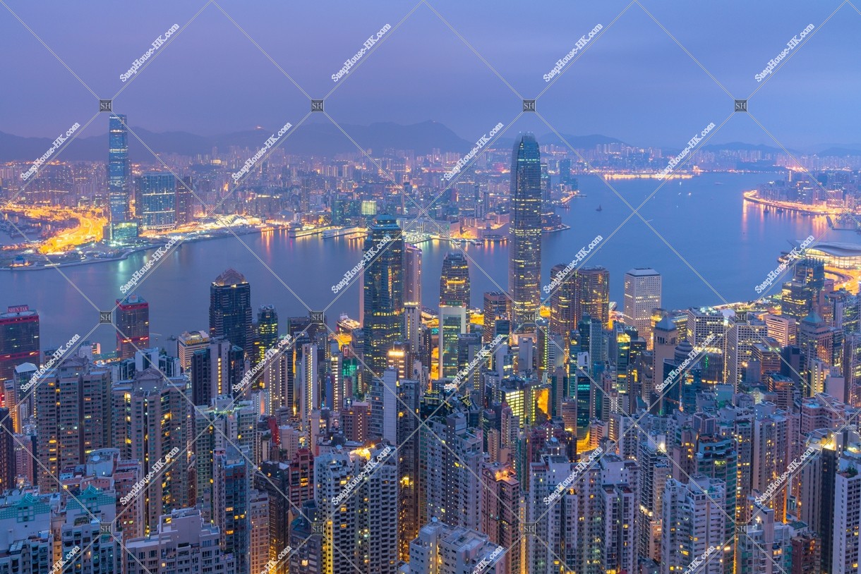 由山頂俯瞰的黎明香港風景 其之六