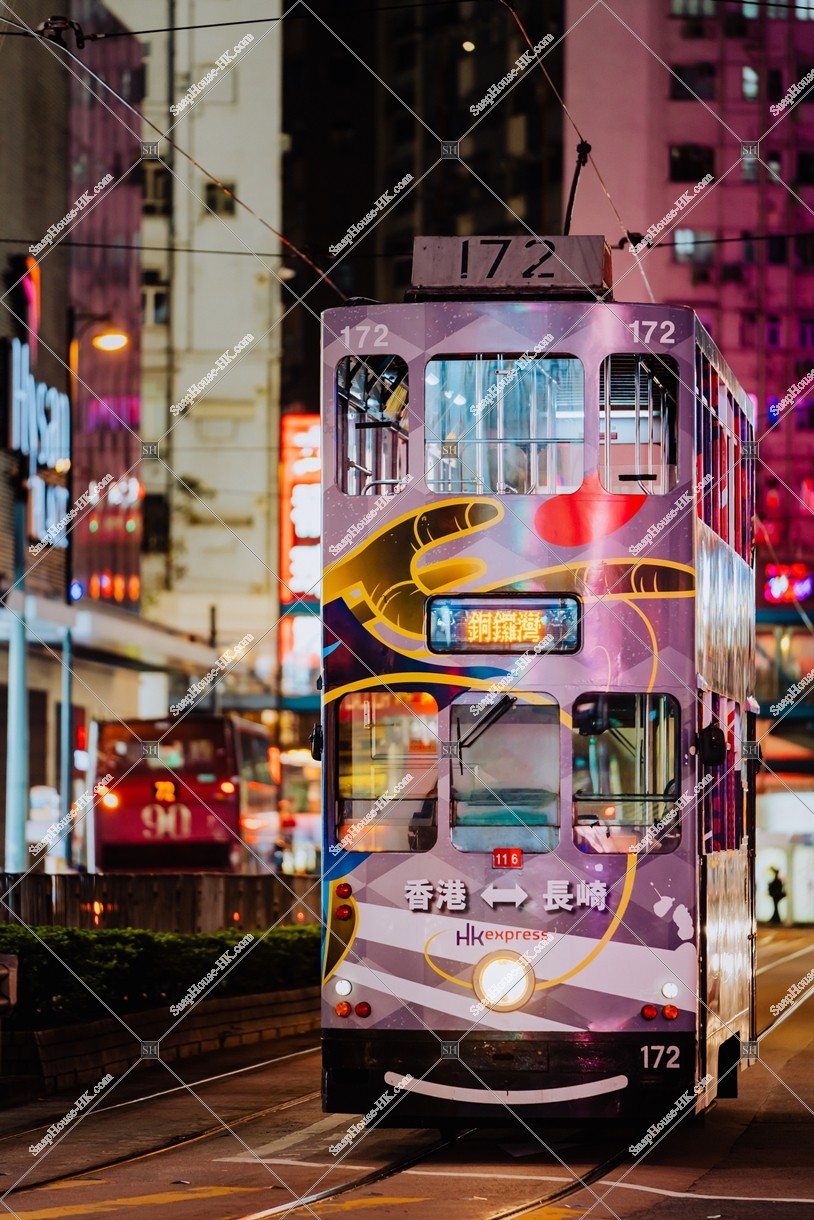 銅鑼灣 晚上的香港電車（叮叮） 其之一