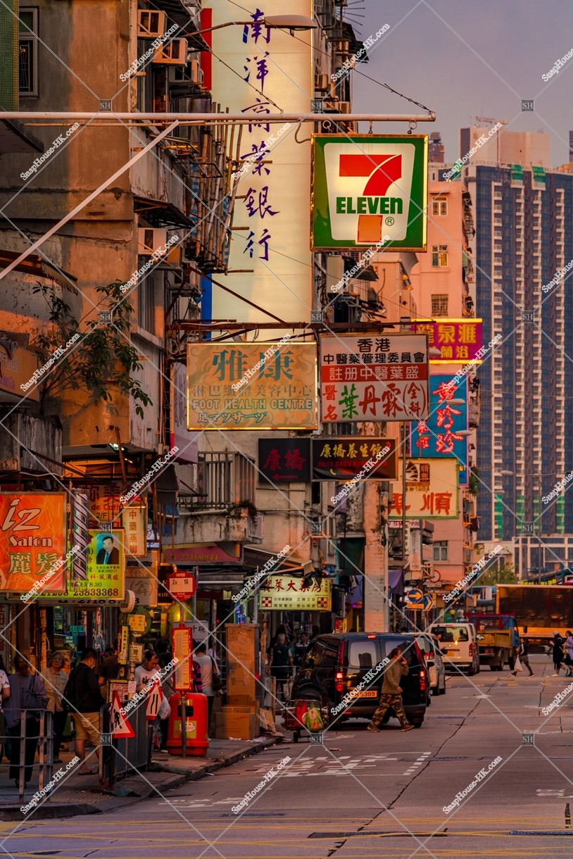 九龍城 黃昏的街景和招牌 其之五
