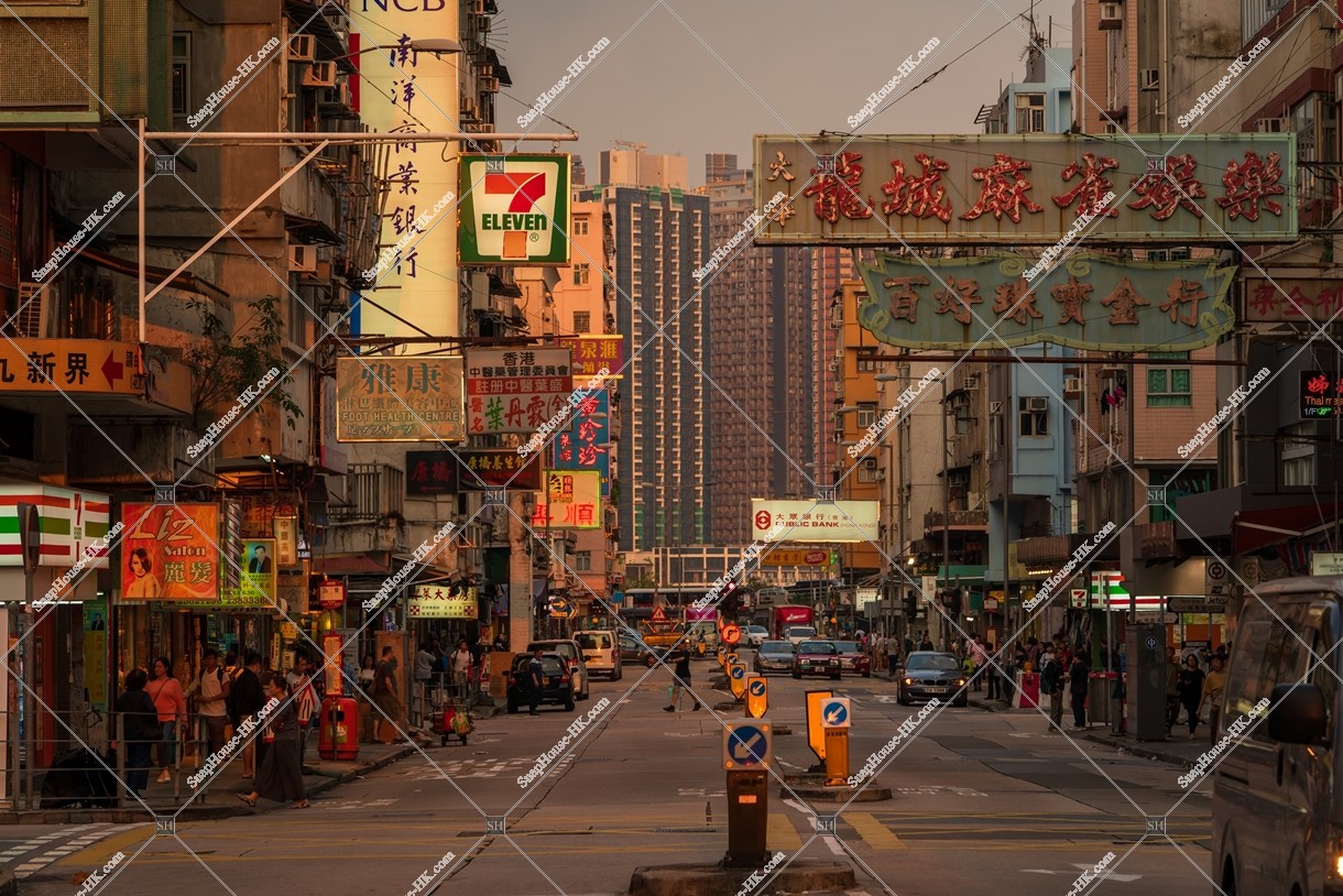 九龍城 黃昏的街景和招牌 其之七