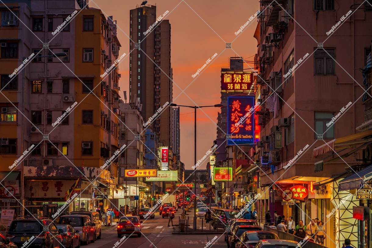 九龍城 黃昏的街景和招牌 其之十八