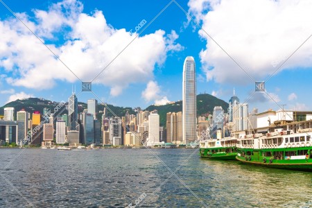 中環的高樓大廈群和天星小輪 其之十一