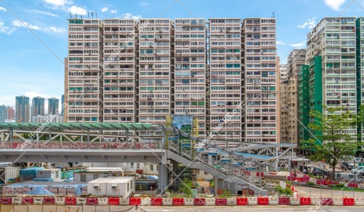 佐敦的住宅大廈和的夜景