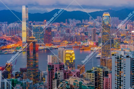 在山頂看到的香港黃昏景色 其之三