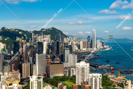 香港島 中環至銅鑼灣的天際線景色 其之一