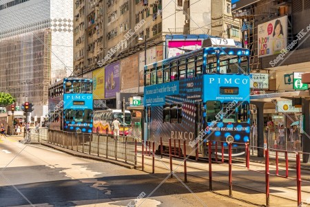 銅鑼灣的街景和香港電車（叮叮） 其之四