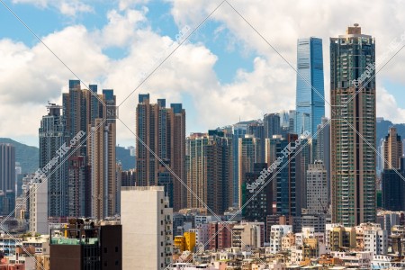 大角咀至西九龍的高樓住宅大廈景色 其之一