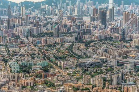 由獅子山俯瞰的九龍城市景觀 其之一