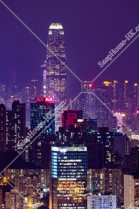 香港島的高樓大廈的夜景 其之三