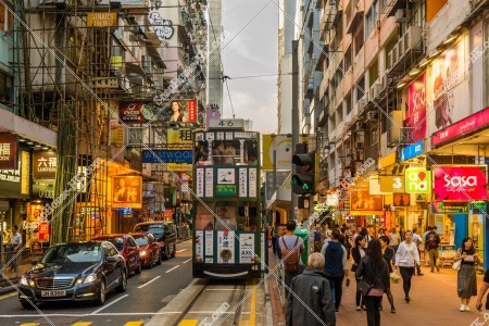 銅鑼灣 波斯富街和香港電車（叮叮）