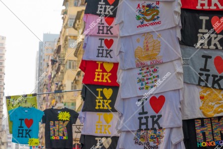 旺角 女人街（通菜街） 及「I Love HK」的T SHIRT