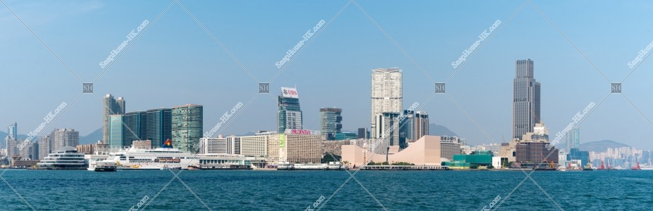 尖沙咀的中午的全景景觀的照片