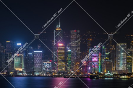 由海運觀點望向的中環夜景 其之三