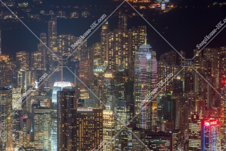 中環中心和附近的夜景 [橫向]